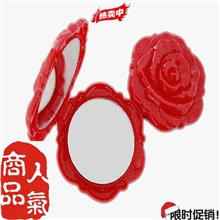 玫瑰小镜子|创意|厂家|双面|镶钻|广告化妆镜
