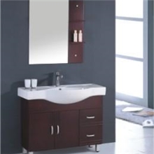 【批发零售】100B进口橡木柜红木色，配优质陶瓷盆、镜子、边柜