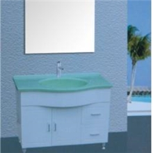 PVC防水时尚简约落地浴室柜807豆绿色玉晶石人造石台面