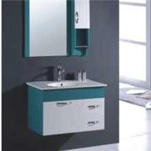 623PVC防水板吊柜简约、时尚，配优质的陶瓷盆、镜子、副柜