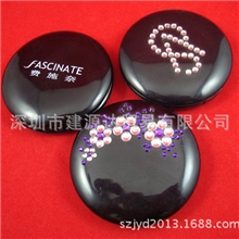 爆款镜子【Fascinate】镶钻圆形双面塑料子折叠化妆镜礼品镜