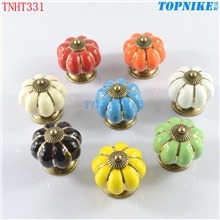 生产橱柜拉手陶瓷把手南瓜拉手多种颜色彩色抽屉把手广东厂家