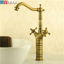欧式仿古龙头面盆水龙头台上盆龙头360度旋转全铜龙头9055