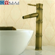【景焱】欧式仿古全铜斜嘴加高竹节台盆水龙头竹节面盆青铜龙头