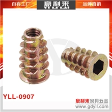 专业生产锌合金铁带介刺母内外牙螺母碟母家具预埋多款M8螺母