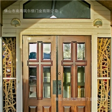 瑞尔信门厂家直销别墅进户门庭院大门厂家别墅实木门欢迎来电