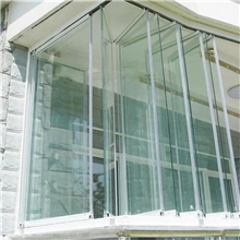 厂家【新款热销】坚朗配件折叠无框玻璃窗无框阳台窗易安装