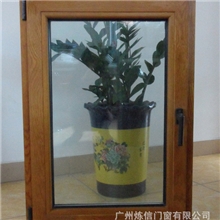 厂家直销铝合金门窗铝木系列平开窗LS-0005