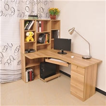 科迈转角台式电脑桌书架书柜书桌组合台式家用写字台办公桌子