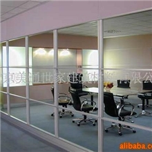 供应单玻隔间墙高隔间隔断办公玻璃隔断办公高间隔铝合金隔