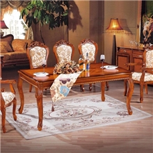 欧式餐桌椅组合实木桌子长方形餐桌1.8米仿古橡木吃饭桌