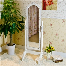 聚乐韩式落地镜田园穿衣镜服装店试衣镜实木支架镜NB091