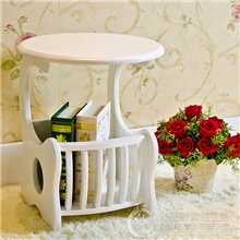创意田园杂志架韩式小圆桌电话桌边几角几欧美式书报架NB048