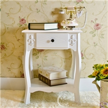 电话桌韩式电话几沙发边几象牙白色烤漆角几小方几NB005