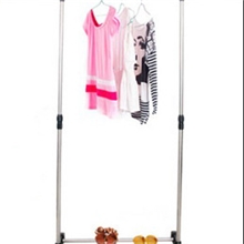 全不锈钢伸缩单杆晾衣架落地折叠挂衣架晒衣架加长