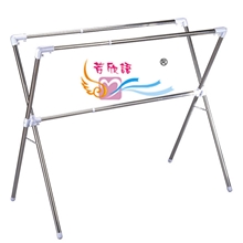 厂家直供实惠实用X型不锈钢可伸缩可折叠晾衣架地摊衣架818-03