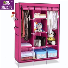 能达利简易布衣柜双人大号组合布衣橱加固宜家全封闭衣柜组合
