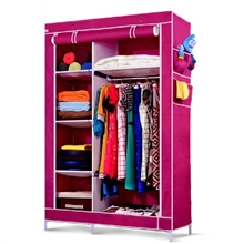 批发折叠家具韩版无纺布衣柜钢架衣橱简易布衣柜16mm管型
