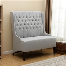 高档美式/布艺高背/西餐厅/咖啡厅/双人沙发椅/双人椅