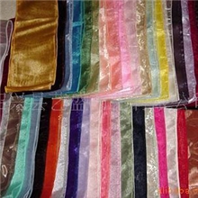 供应各种颜色雪纱/玻璃纱丝巾/饰带/椅纱