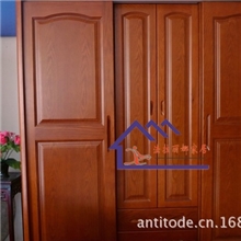 供应复古实木推拉衣柜662#橡木衣柜五门推拉