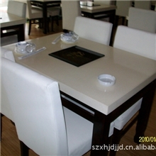 厂家直销酒店家具火锅餐桌椅，大理石色泽鲜艳通透，款式多可定制