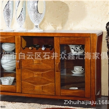 汇海特价实木餐边柜胡桃木储物柜实木家具边柜批发B01