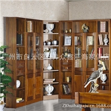 汇海家具特价书柜实木书柜胡桃木组合书柜实木家具批发B01