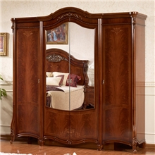 厂家直销简欧风格卧房系列四门衣柜带镜子特价包邮