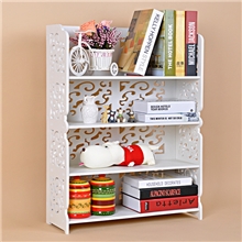 创意四层搁板雕花置物架镂空多层欧式简易书架宜家架子储物架