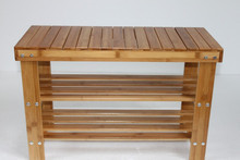 厂家直销多功能简易楠竹鞋凳-三层楠竹鞋架花架