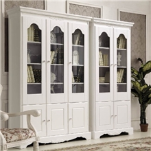 新款韩式白色田园风格书柜书房家具书柜文件柜组合书柜两三门SF02