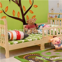 儿童床实木床芬兰松木实木家具小围栏矮床正品爱德堡包邮