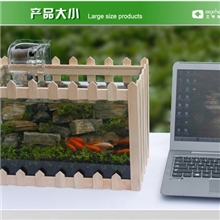 迷你鱼缸正品鱼缸水族箱办公桌小型鱼缸创意鱼缸实木生态