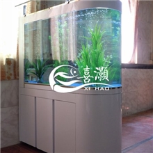 喜灏水族茶几生态鱼缸水族箱1.2米吧台子弹头鱼缸，隔断屏风