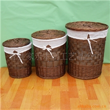 特价畅销田园风格柜子家具收纳筐洗衣娄田园碎花柳编筐