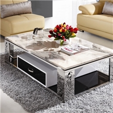 奥腾现代简约客厅家具茶几大理石茶几不锈钢茶几金属家具