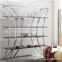 奥腾家具书架不锈钢书架钢化玻璃书架时尚书架系列