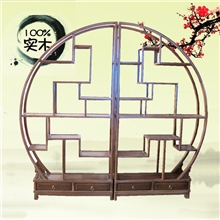 雅宜居仿古家具中式博古架实木古玩架榆木展示架大圆博古