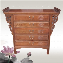 雅宜居仿古家具玄关柜供桌多功能小柜五屉雕花翘头柜案