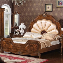 欧式双人床实木床1.8米床板式古典家具佛山实木家具批发