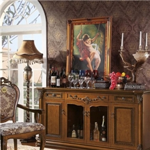 供应欧式餐边柜佛山实木餐柜定做别墅套房家具