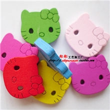 批发供应木制彩色卡通猫头纽扣木扣子服装辅料DIY