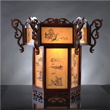 【厂家直供】东阳明清木雕，羊皮六角宫灯灯笼