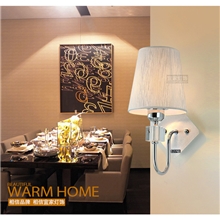 厂家批发宜家现代卧室壁灯酒店客房布艺调光壁灯简约水晶过道灯饰