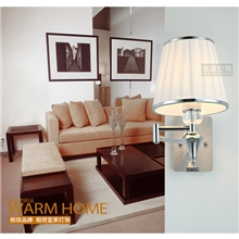 宜家灯饰6085现代折边布罩卧室床头调光灯酒店客房摇臂壁灯工程灯