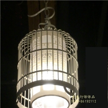 厂家专业生产铁艺鸟笼吊灯、时尚笼子吊灯、中式吊灯文字图案