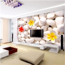 大型壁画壁纸墙纸白色鹅卵石客厅卧室沙发电视背景墙画个性定制