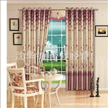 窗帘印花布窗帘遮光布批发绍兴窗帘田园布料印花窗帘布批发