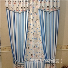 布鲁斯家批发零剪B1305我爱大嘴猴烂花纱海军蓝条儿童房窗帘